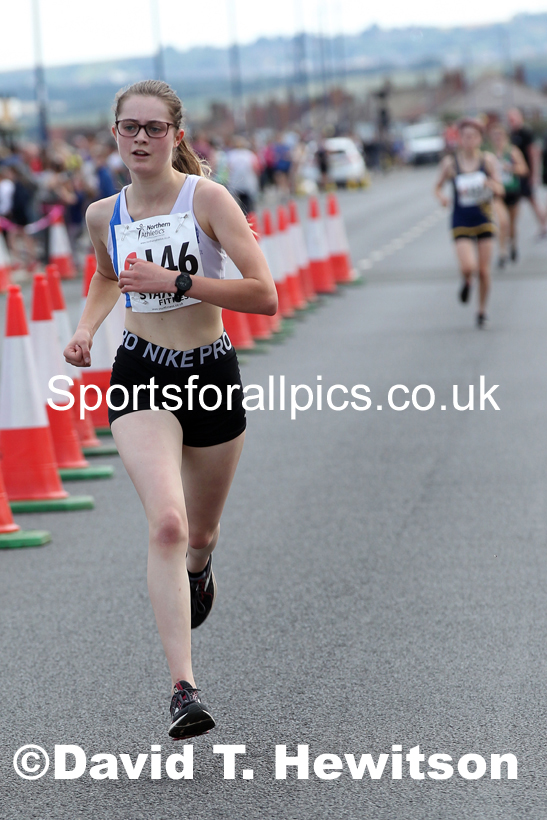 Womens under-17s 2021 Northern 6 and 4 Stage and Young Athletes Road Relays, Redcar. Photo: David T. Hewitson/Sports for All Pics